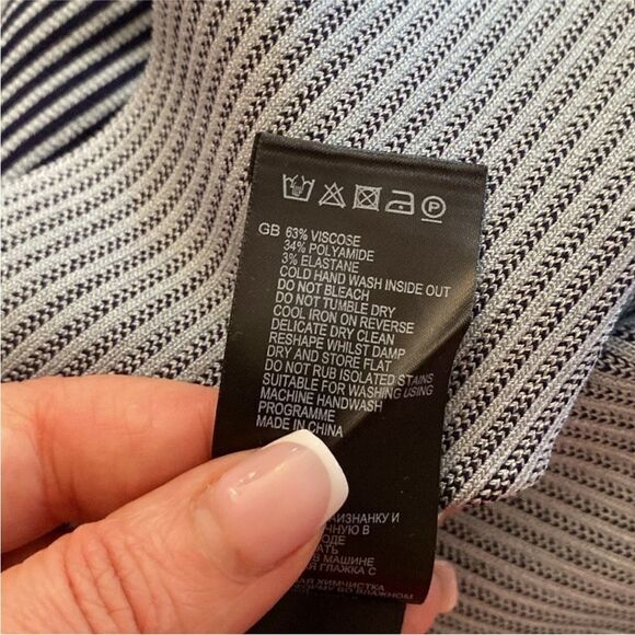 Reiss Striped Sleeveless  midi Dress, US0 - Picture 10 of 10